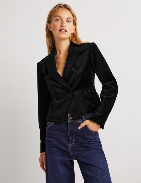 Double Breasted Velvet Blazer