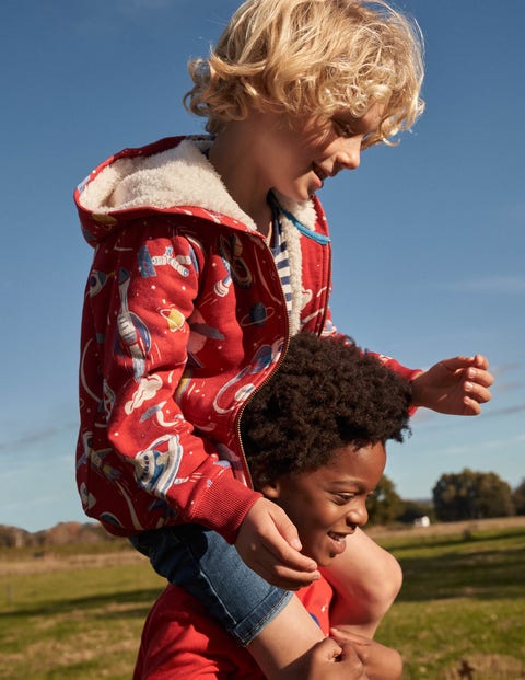 Shaggy-lined Printed Hoodie