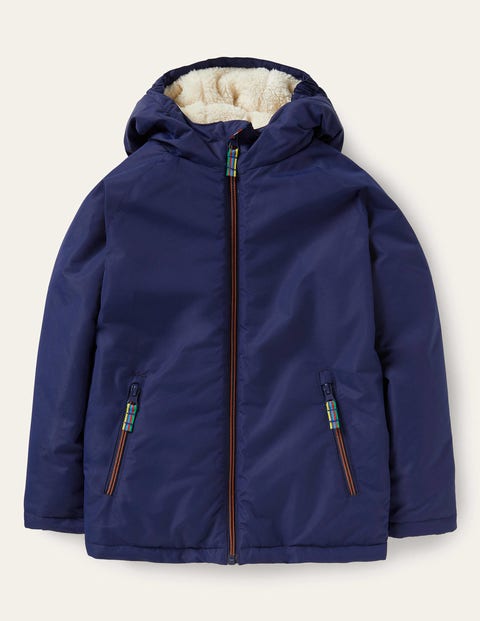 Navy Sherpa-lined Anorak