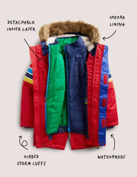 Red Rainbow 4-in-1 Waterproof Parka
