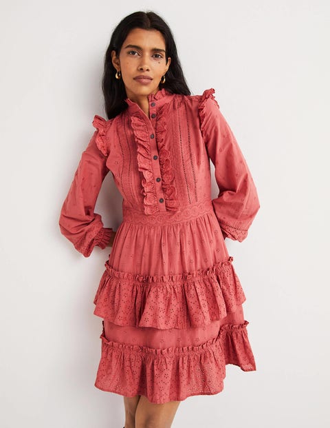 Mixed Broderie Shirt Dress