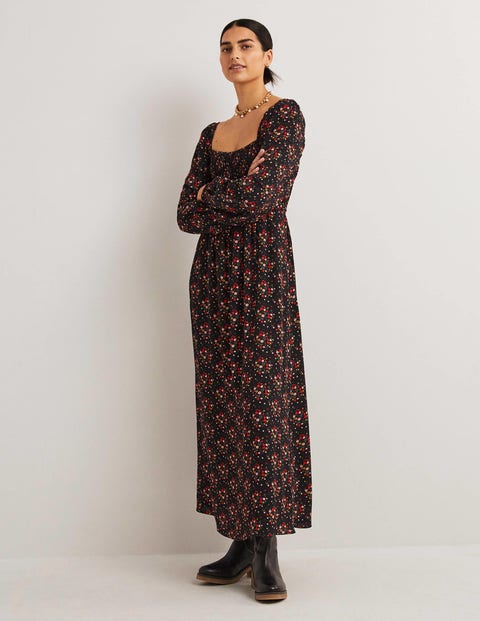 Square Neck Smocked Maxi Dress