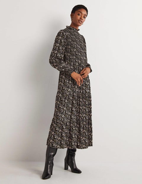 Smocked Tiered Midi Dress