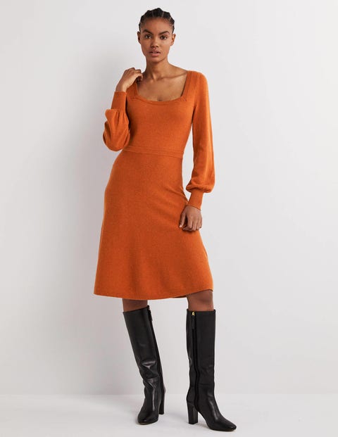 Square Neck Knitted Dress