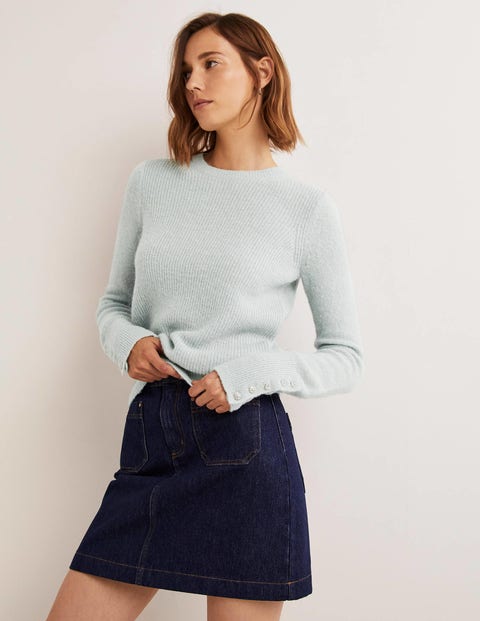Jewel Button Fluffy Jumper