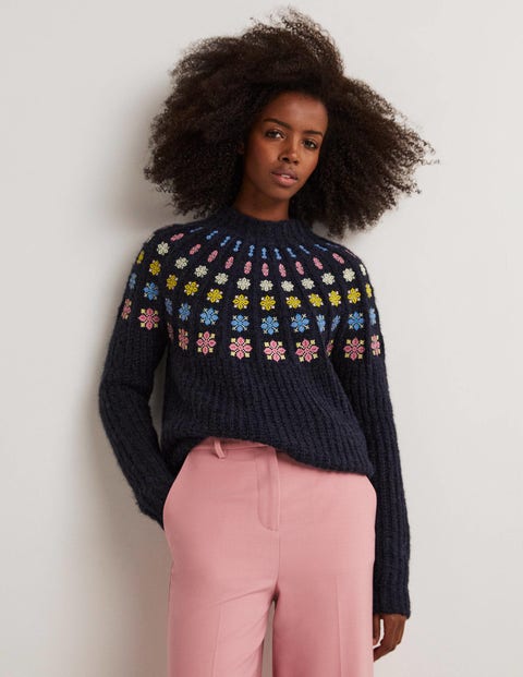 Fluffy Embroidered Jumper