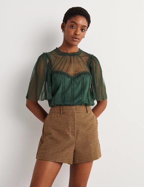 Green Sweetheart Tulle Party Top