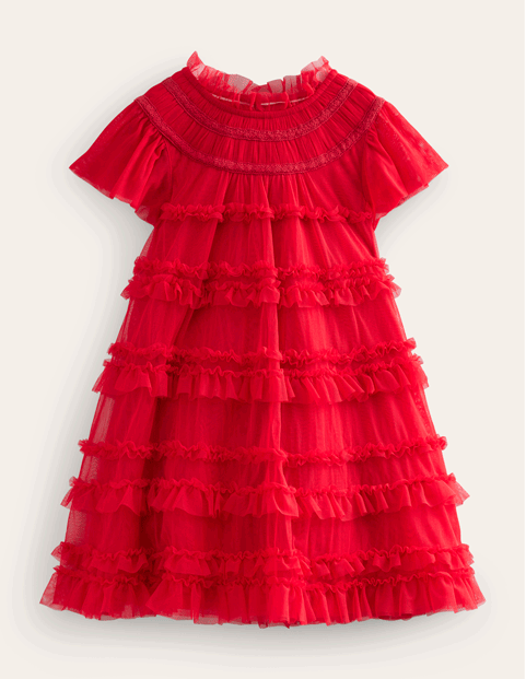 Blue Floral Bow Party Dress