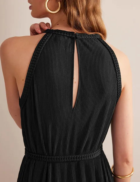 Jersey Plisse Maxi Dress