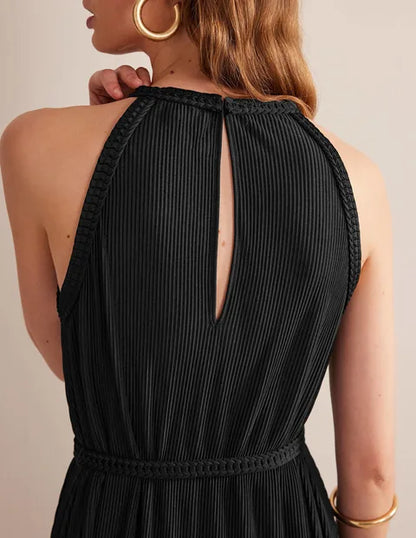 Jersey Plisse Maxi Dress