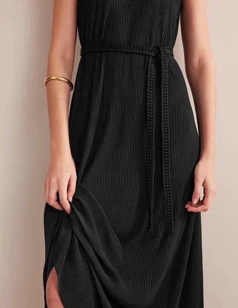 Jersey Plisse Maxi Dress