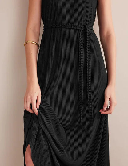 Jersey Plisse Maxi Dress